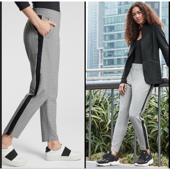 Athleta Brooklyn Plaid Ankle Pant Size 0 Travel Packable easy care lightweight - Picture 2 of 11